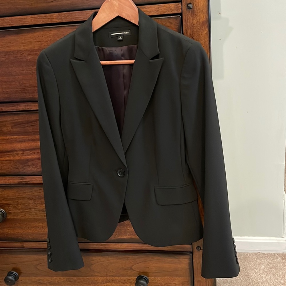One Button Blazer, Black